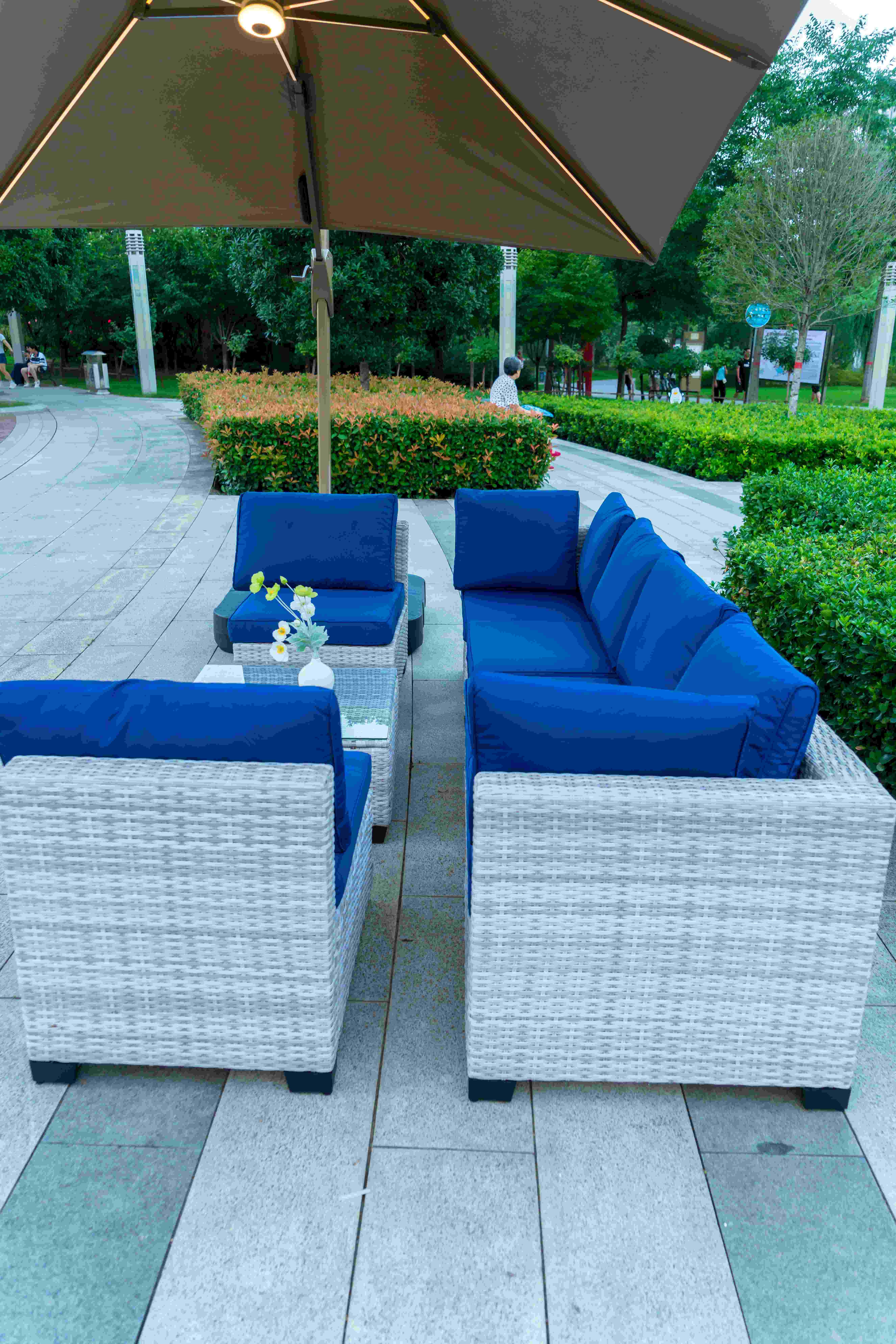 Outdoor furniture rattan living room sofa woven balcony combination rattan chair booth leisure bar home