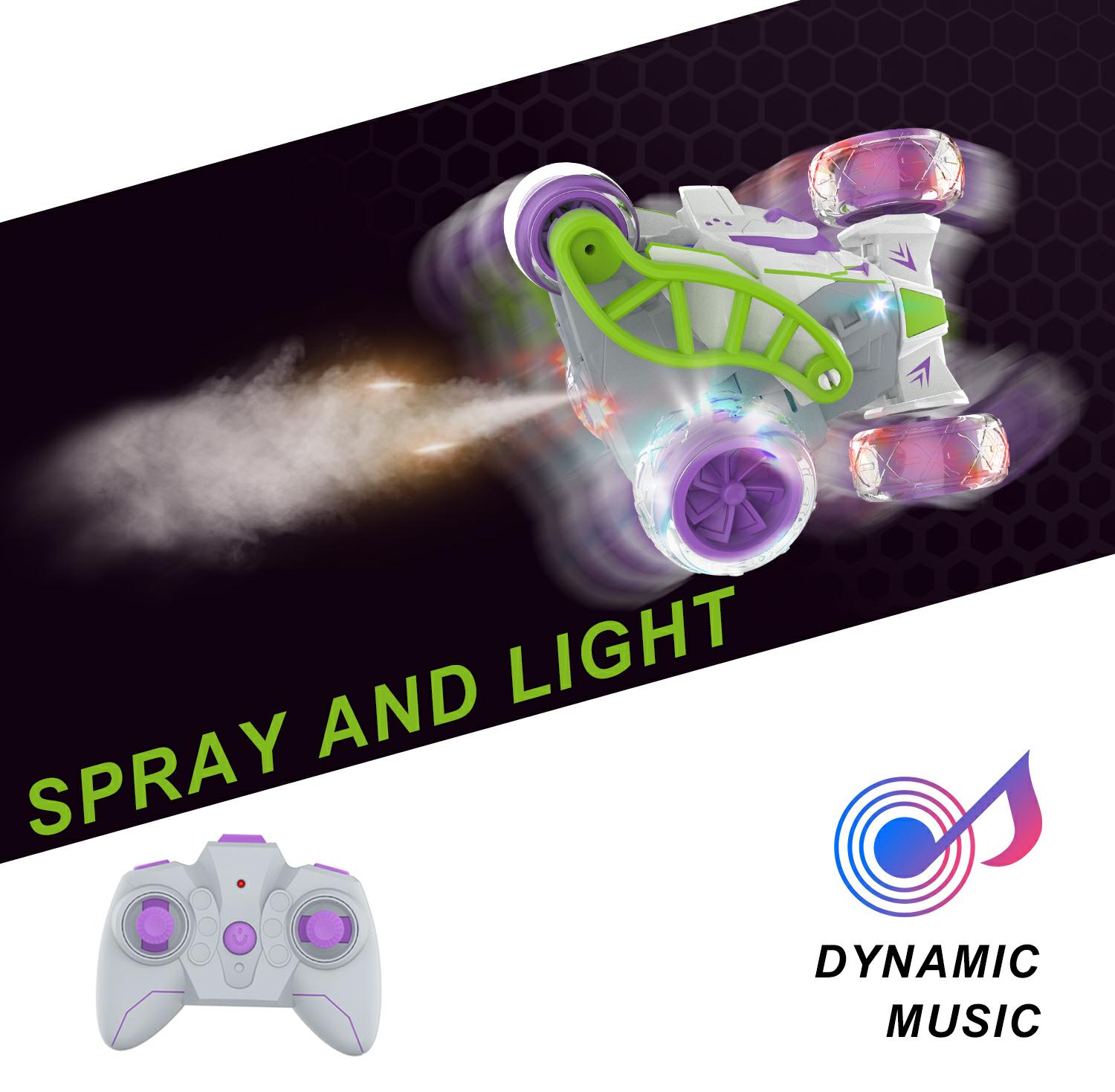 Expert Remote Control Stunt Car 360 Degree Rotation Car With Light Music Spray Toys For Kids Playing Time 18 Mins