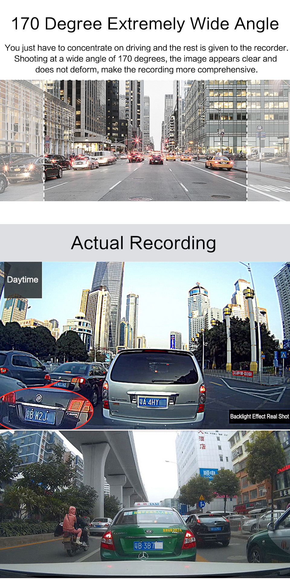 Smart IPS WDR Car Mirror Camera DVR Auto Dashcam Front And Rear