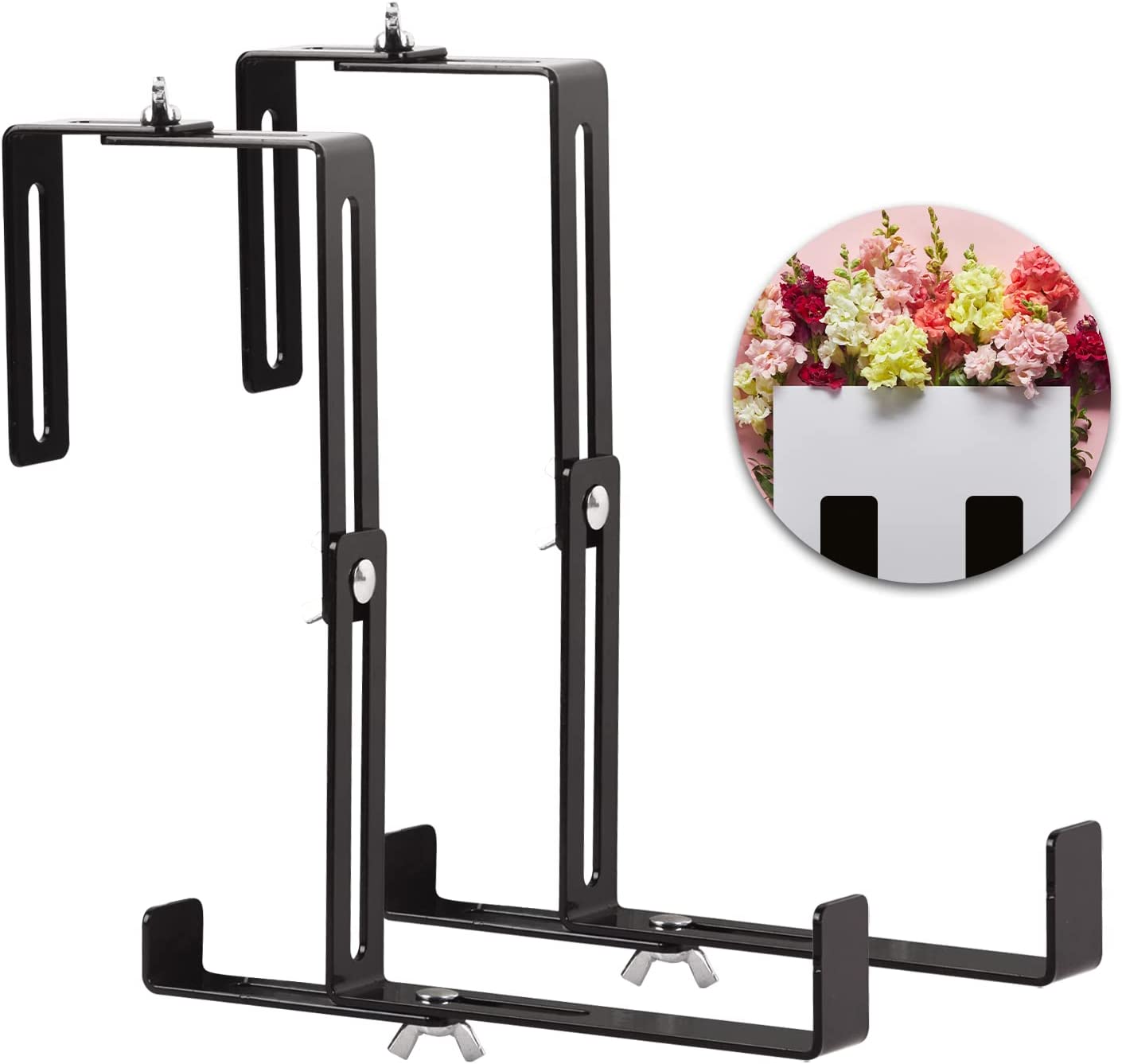 Heavy Duty Iron Flower Box Wall Mounting Hooks for Universal Window Box Brackets