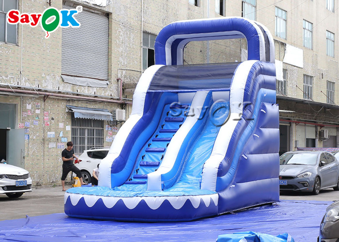 Commercial Inflatable Slide Adult And Kid Double Lane Inflatable Slip And Slide With Pool