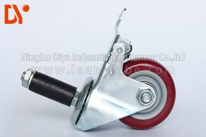 Quality Pipe Tote Cart Polyurethane Caster Wheels , Anti Static Casters For Logistcs wholesale