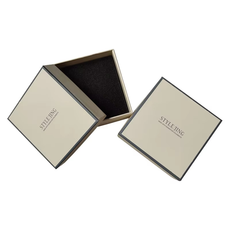 Custom Jewelry Packaging Boxes Lid And Bottom Rigid Two Piece Paper Packaging Box Necklace Ring Box For Craft