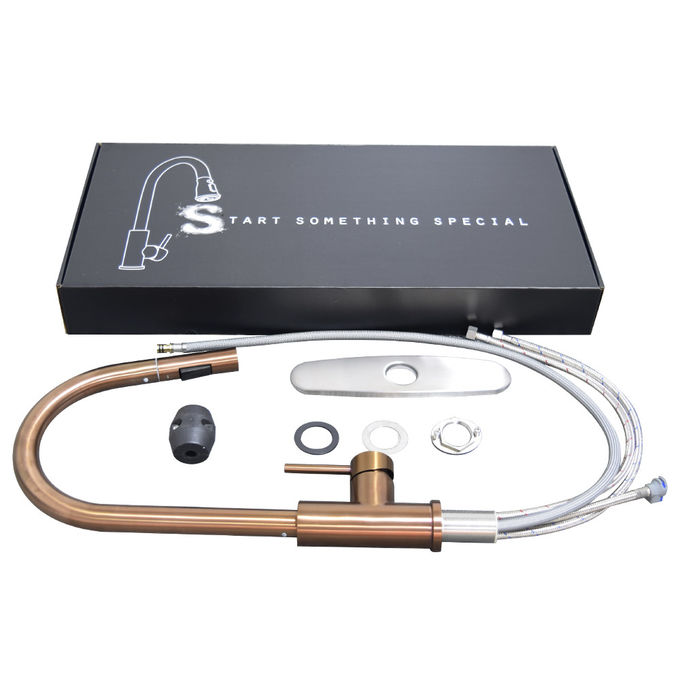 Rose gold color kitchen faucet stainless steel 304/316 material water tap kithen mixer with copper colour