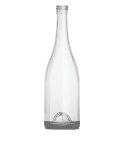 Chardonnay 750ml Custom Glass Bottle with Burgundy Shape and Cork Screen Painting