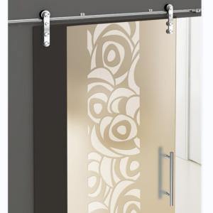 Quality Frosted Tempered Glass Sliding Door Toughened With Hardware Kit wholesale