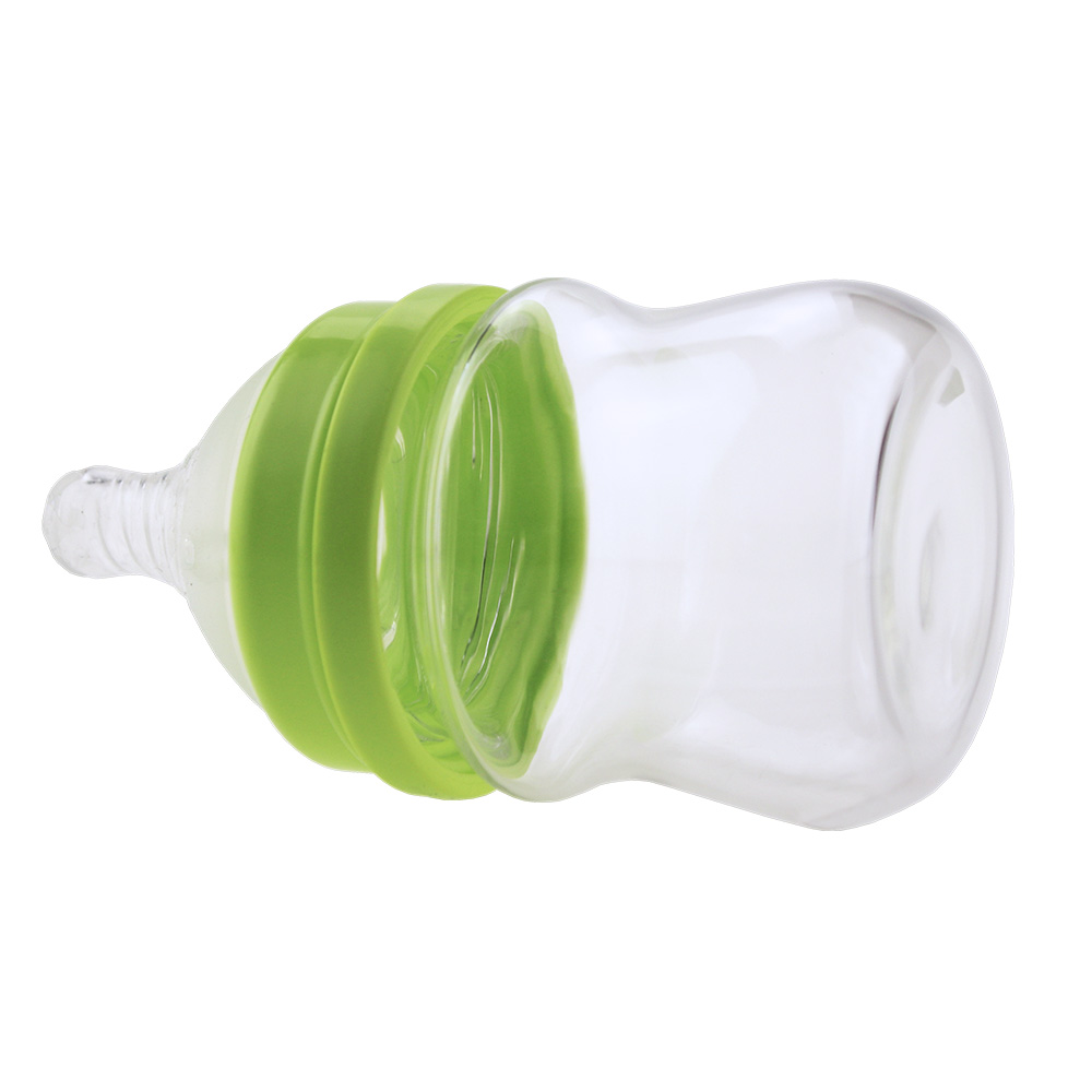 80ml Baby Feeding Bottle BPA Free Glass Breastfeeding Bottles For Newborn Silicone