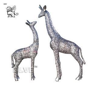 Quality Modern Large Stainless Steel Animal Sculpture Metal Art Giraffe Statue wholesale