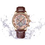 Hollow Out Leather Wrist Watch Luminous Skeleton Mechanical Watch