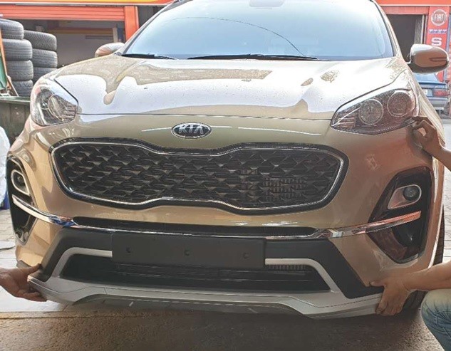 Export Front Bumper Guard And Rear Diffuser With Chromed Garnish For 2019 KIA SPORTAGE