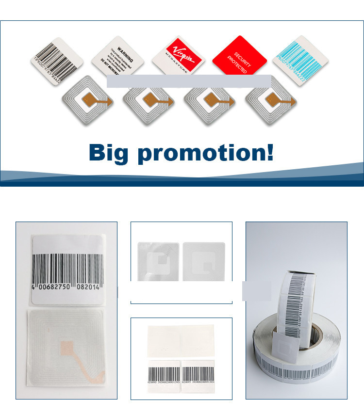 Checkpoint anti theft alarm sticker RF 8.2Mhz barcode soft label for retail store security system