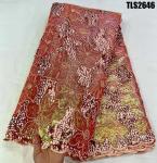 Fancy Sequin Embroidery Mesh French African Lace Fabric for Ceremony Dress Abaya