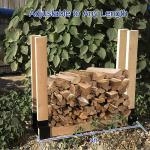 Fireplace Wood Storage Holder Bracket Kit with Adjustable Length Metal and