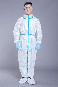 Quality 65GSM Non Woven Disposable Coverall With Zipper Front wholesale
