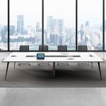 Solid Wood Office Furniture Customized Luxury White Conference Table Modern