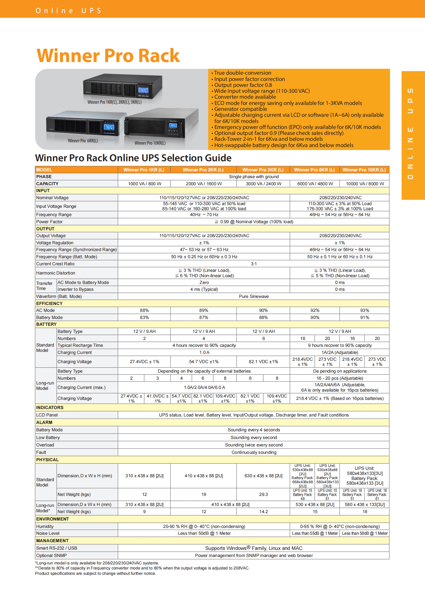 Pure Sine Wave Online UPS 1KVA 2KVA 3KVA 6KVA 10KVA for Security/Monitoring/Alarm