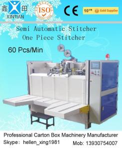 China Semi-Automatic Stapler Carton Making Machine With Single / Double Stitching on sale