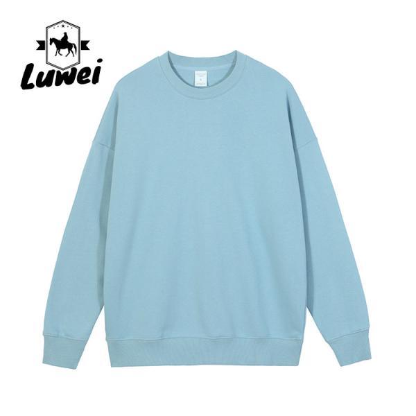Crew Neck Organic Pure Felpa Uomo 350g Moletons Camisa De Entrenamiento 100