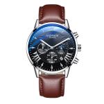 Factory Customized Alloy Band Fake Three Eye Calendar Big Dial Men Watch