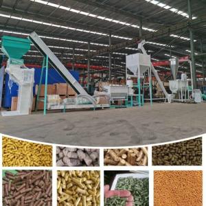 China 1-2T/H Feed Pellet Production Line For Chicken Cattle Rabbit Poultry Feed on sale
