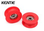High Hardness Ball Bearing Pulley S608ZZ 6.35 Hole Red Roller Wheels For Sliding