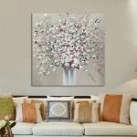 Modern Texture Hand Painted Oil Painting Colorful Flower Canvas Wall Art For