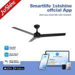 Bedroom 52 Inch Decorative Outdoor Ceiling Fan With 5 Speed Remote Control