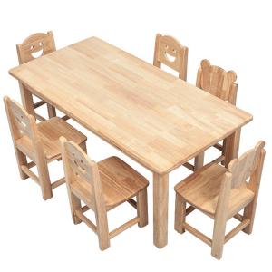 Quality Wood Kindergarten Classroom Furniture Tables With Safety Rounded Edge wholesale