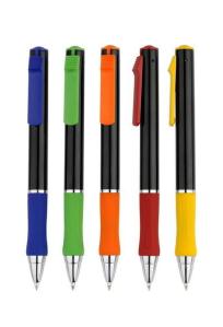 Quality soft grip click action plastic ball pen,direct from china factory and supplier wholesale