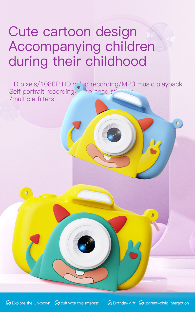 1080P HD Children Camera 2.4-Inch Kids Toddler Camera With Silicone Cases Toys For Christmas Birthday Gifts