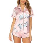 Button Down Silk 2 Pieces Womens Loungewear Set Women Pajama Set