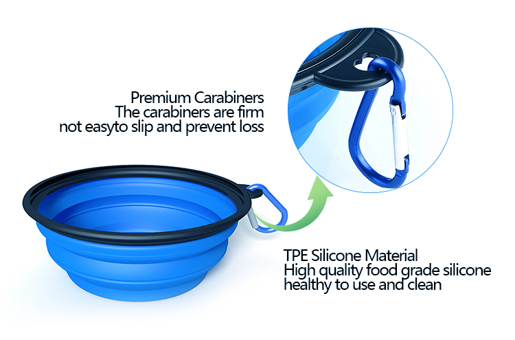 350ml 1000ml Foldable Dog Bowl TPE Silicone Collapsible Dog Bowl