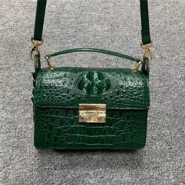 Fashion Lady Purse Genuine Exotic Crocodile Leather Women Flap Bag Authentic