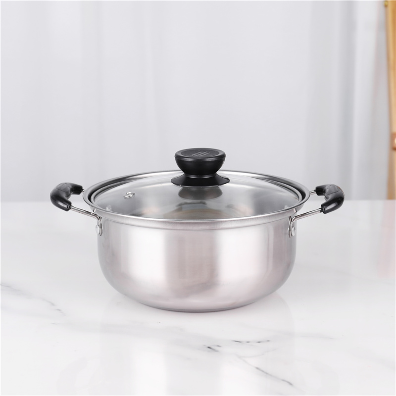 Glass lid 5pcs pot set stainless steel 410 cookware set