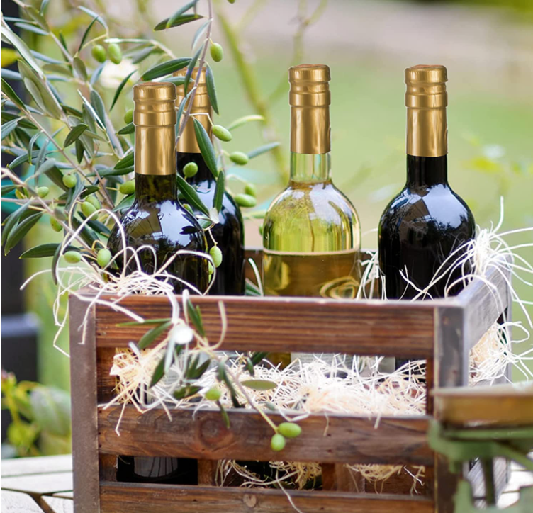 OEM ODM Custom Wine Bottle Cork With Black Plastic Top Gold PVC Shrink Capsule