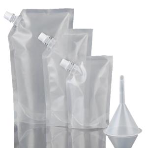 Quality biodegradable Portable Water Bag Transparent Beverage Oil Packing 8OZ 16OZ 32OZ liquid packaging Doypack wholesale