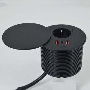 Office Furniture round  EU power outlet & 2 usb a+ 1c for sofa coffee table charging station