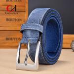 ODM Casual Denim Street Style Stitching Canvas Belt Paired With Leather Clothing