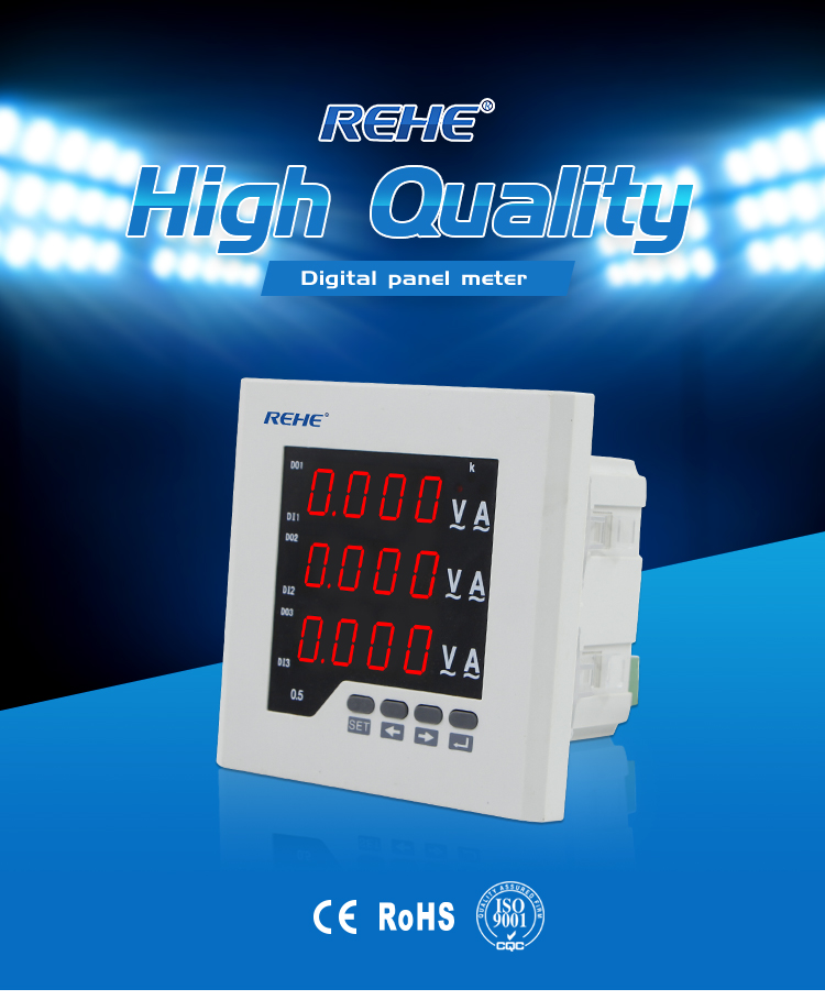 Intelligent Digital Square mini Multi-function monitoring amp volt meter