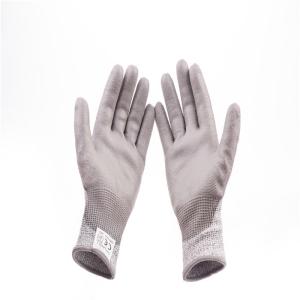 Quality 13 Gauge Cut Resistant Hand Gloves Common Cuff PU Coated On The Palm Customized Logo wholesale