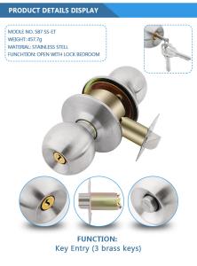 Quality Residential Bathroom Bedroom Interior Safe Tubular Lever Lockset Cylindrical Handle Knob Door Lock wholesale