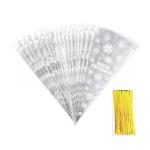 Transparent Cone Shaped Plastic Sweet Bags , Custom Party Candy Bags