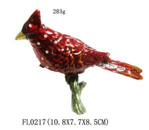 Quality Wholesale Colorful Bird Design Metal China Jewelry Box For Gift wholesale