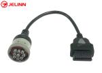 Gray CAT 9 Pin to OBD 2 OBD2 16 Pin Cable for Caterpillar