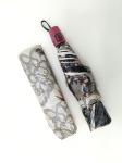 Iridescent Water Proof Fabric 3 Fold Automatic Umbrella , Wind Resistant