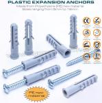 Rimmed Plastic Expansion Plugs /Anchors with Double Wings & Screws, Fishlike