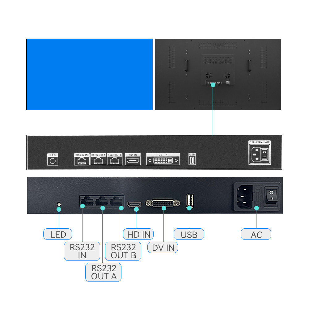 4k 55 Inch 2x2 3x3 Mount Advertisement LCD Video Wall Splicing Screen