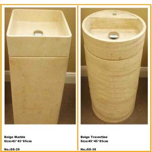 Quality Stone Basin Sink, Round Bowl, Bathroom Counter Sink, Pedestal Sink wholesale