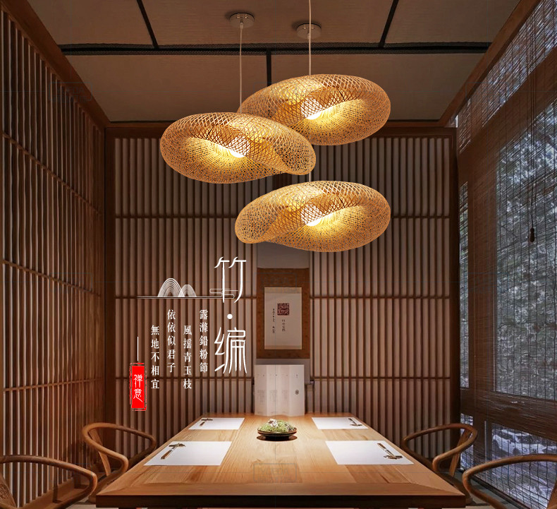 Handmade bamboo weaving art lamp bamboo art dining room bedroom bamboo rattan light(WH-WP-38)