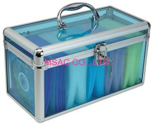 Quality Big Space Aluminum DVD Storage Case 1.8mm Thickness Acrylic Panel Easy Cleaning wholesale